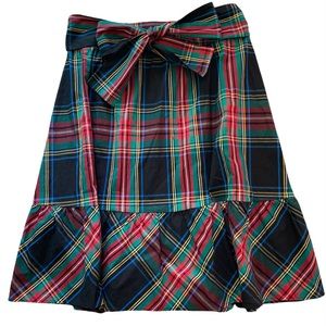 J. Crew Tartan Mid-length Flare Skirt
